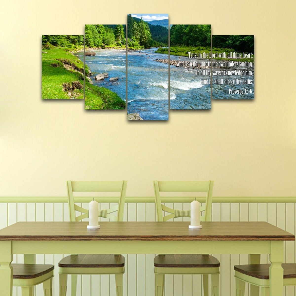 Proverbs 35-6 #18 Kjv 'Trust In The Lord' Christian Scripture Wall Art Canvas - Christian Canvas Wall Art