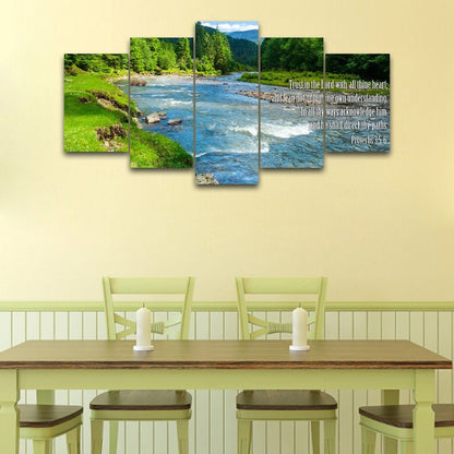 Proverbs 35-6 #18 Kjv 'Trust In The Lord' Christian Scripture Wall Art Canvas - Christian Canvas Wall Art