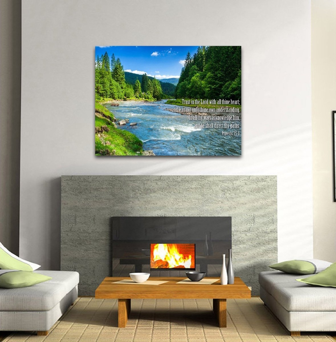 Proverbs 35-6 #18 Kjv 'Trust In The Lord' Christian Scripture Wall Art Canvas - Christian Canvas Wall Art