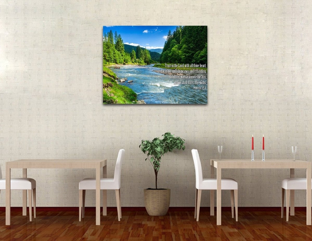 Proverbs 35-6 #18 Kjv 'Trust In The Lord' Christian Scripture Wall Art Canvas - Christian Canvas Wall Art