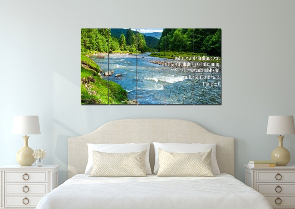 Proverbs 35-6 #18 Kjv 'Trust In The Lord' Christian Scripture Wall Art Canvas - Christian Canvas Wall Art