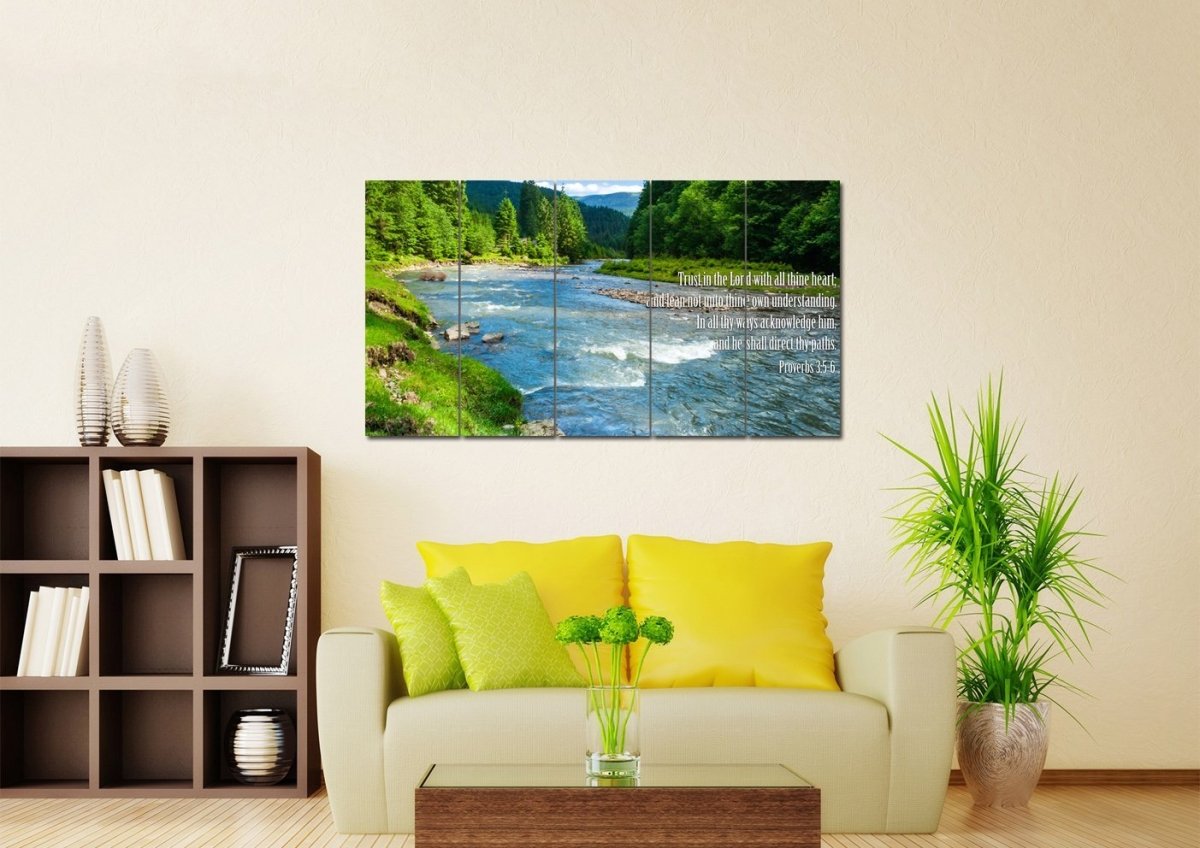 Proverbs 35-6 #18 Kjv 'Trust In The Lord' Christian Scripture Wall Art Canvas - Christian Canvas Wall Art
