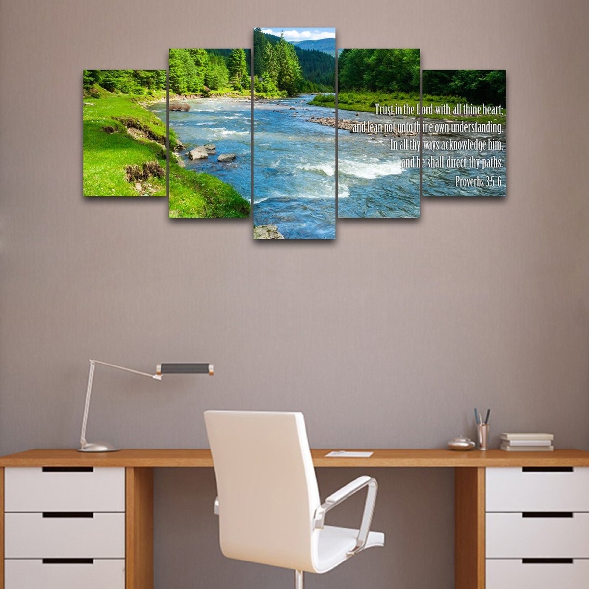 Proverbs 35-6 #18 Kjv 'Trust In The Lord' Christian Scripture Wall Art Canvas - Christian Canvas Wall Art