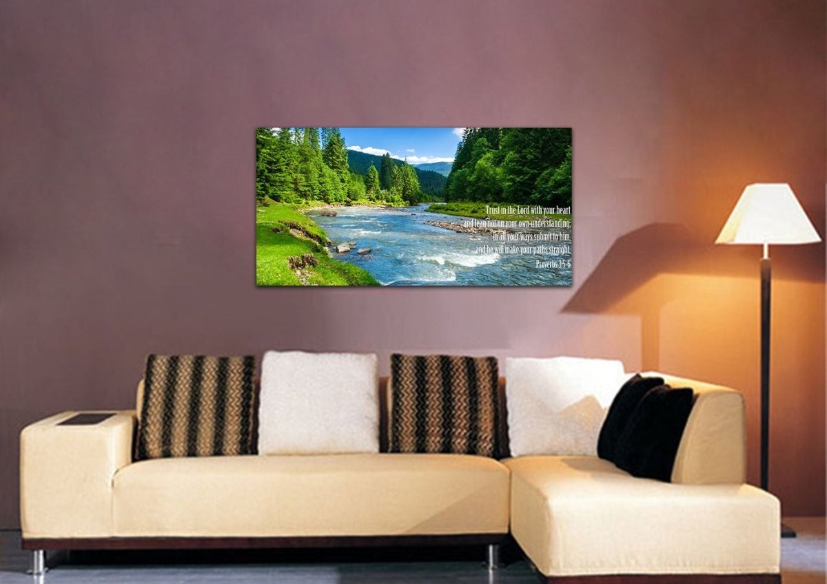 Proverbs 35-6 #18 'Trust In The Lord With All Your Heart' Bible Verse Canvas Wall Art - Christian Canvas Wall Art