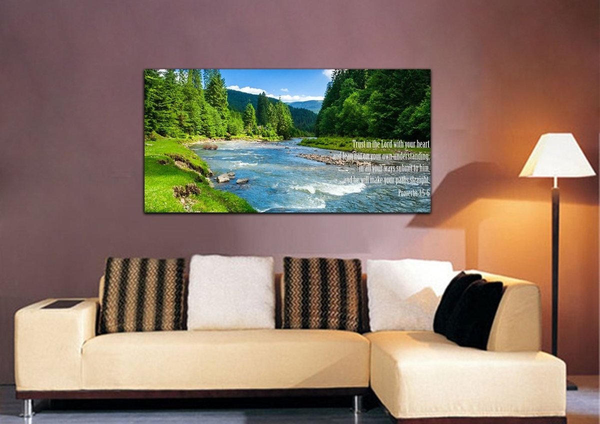 Proverbs 35-6 #18 'Trust In The Lord With All Your Heart' Bible Verse Canvas Wall Art - Christian Canvas Wall Art