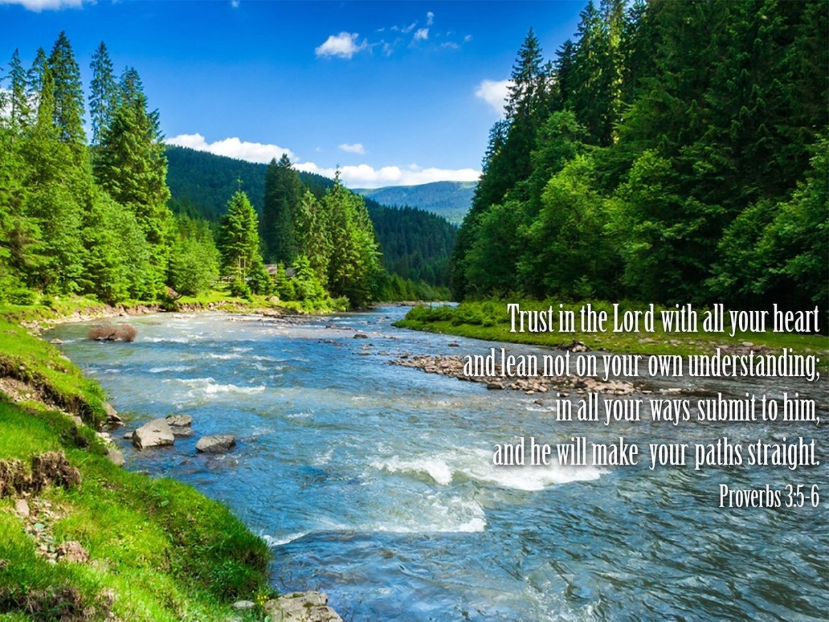 Proverbs 35-6 #18 'Trust In The Lord With All Your Heart' Bible Verse Canvas Wall Art - Christian Canvas Wall Art