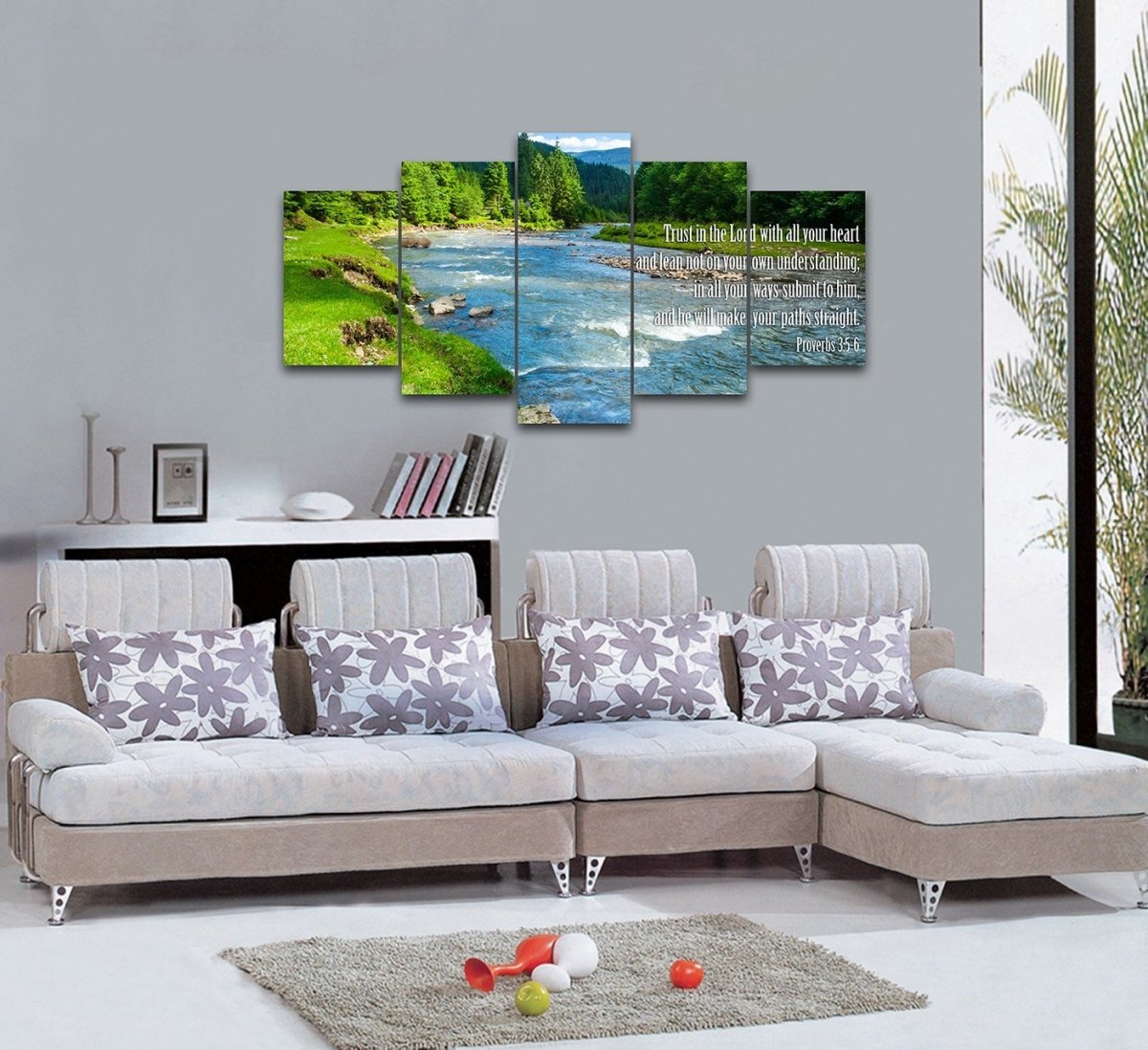 Proverbs 35-6 #18 'Trust In The Lord With All Your Heart' Bible Verse Canvas Wall Art - Christian Canvas Wall Art