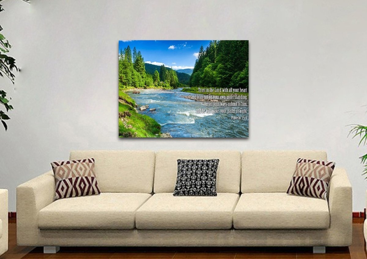 Proverbs 35-6 #18 'Trust In The Lord With All Your Heart' Bible Verse Canvas Wall Art - Christian Canvas Wall Art