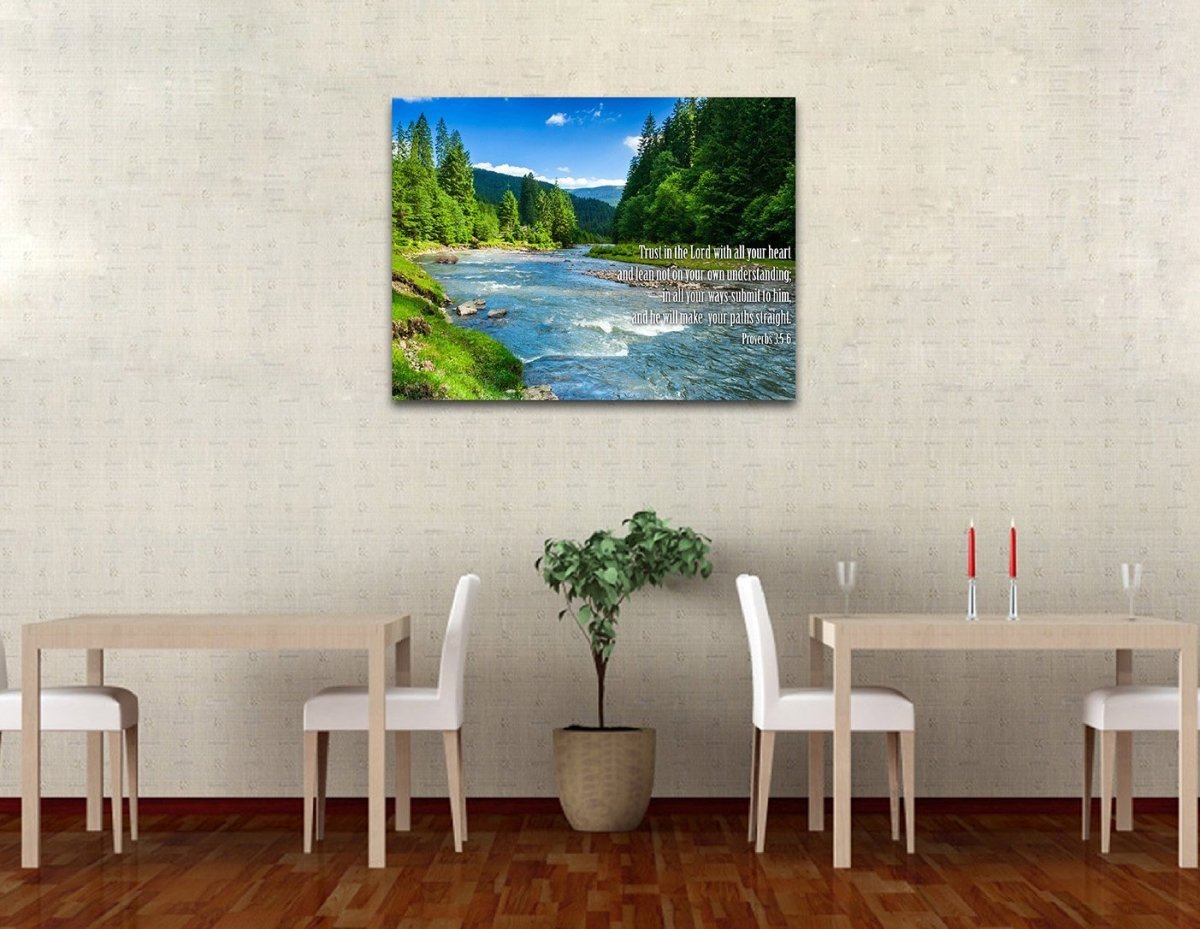 Proverbs 35-6 #18 'Trust In The Lord With All Your Heart' Bible Verse Canvas Wall Art - Christian Canvas Wall Art