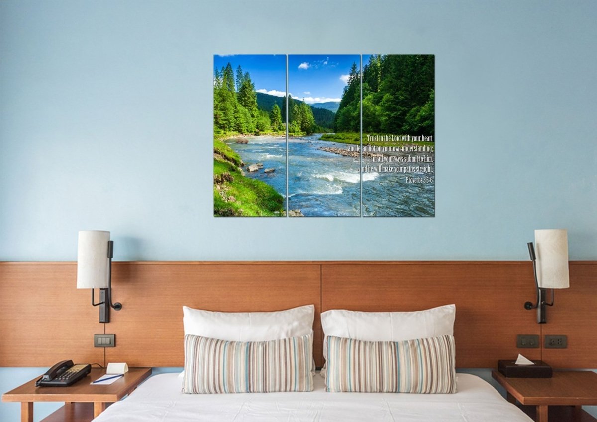 Proverbs 35-6 #18 'Trust In The Lord With All Your Heart' Bible Verse Canvas Wall Art - Christian Canvas Wall Art