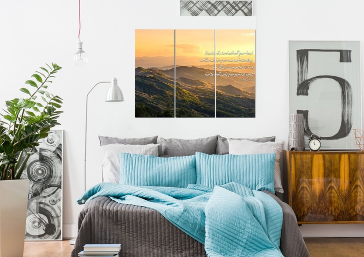 Proverbs 35-6 #19 'Trust In The Lord With All Your Heart' Bible Verse Canvas Wall Art - Christian Canvas Wall Art
