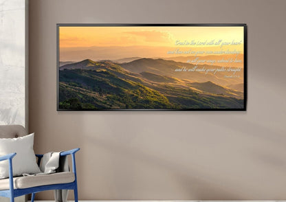 Proverbs 35-6 #19 'Trust In The Lord With All Your Heart' Bible Verse Canvas Wall Art - Christian Canvas Wall Art