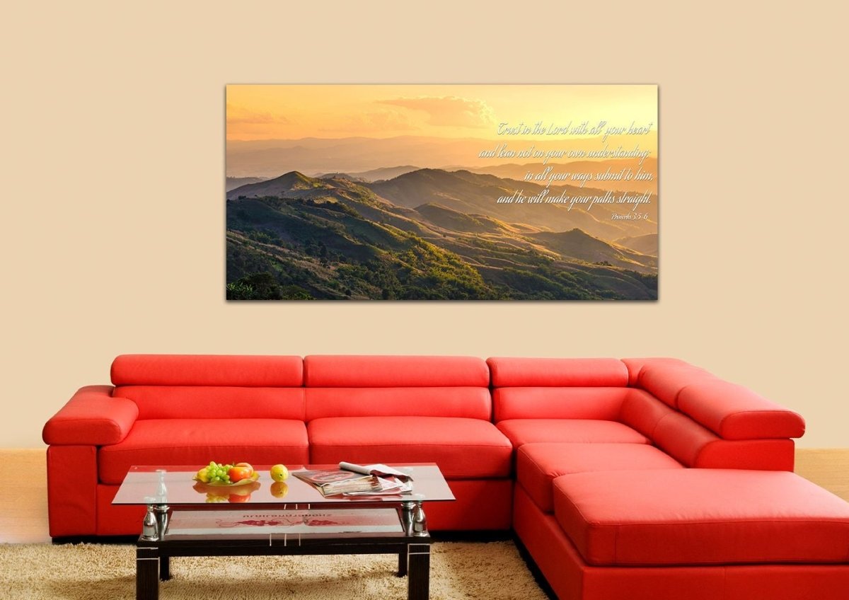 Proverbs 35-6 #19 'Trust In The Lord With All Your Heart' Bible Verse Canvas Wall Art - Christian Canvas Wall Art
