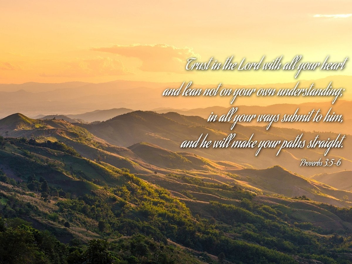 Proverbs 35-6 #19 'Trust In The Lord With All Your Heart' Bible Verse Canvas Wall Art - Christian Canvas Wall Art