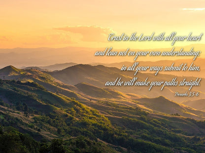Proverbs 35-6 #19 'Trust In The Lord With All Your Heart' Bible Verse Canvas Wall Art - Christian Canvas Wall Art