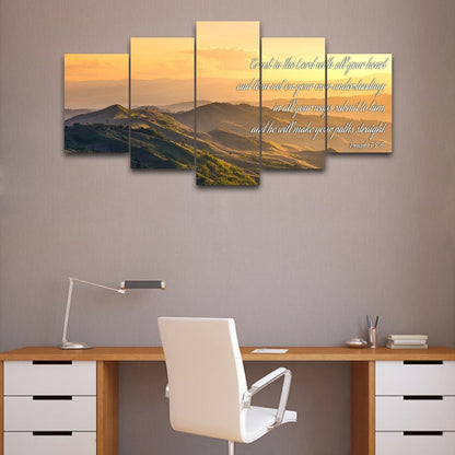 Proverbs 35-6 #19 'Trust In The Lord With All Your Heart' Bible Verse Canvas Wall Art - Christian Canvas Wall Art