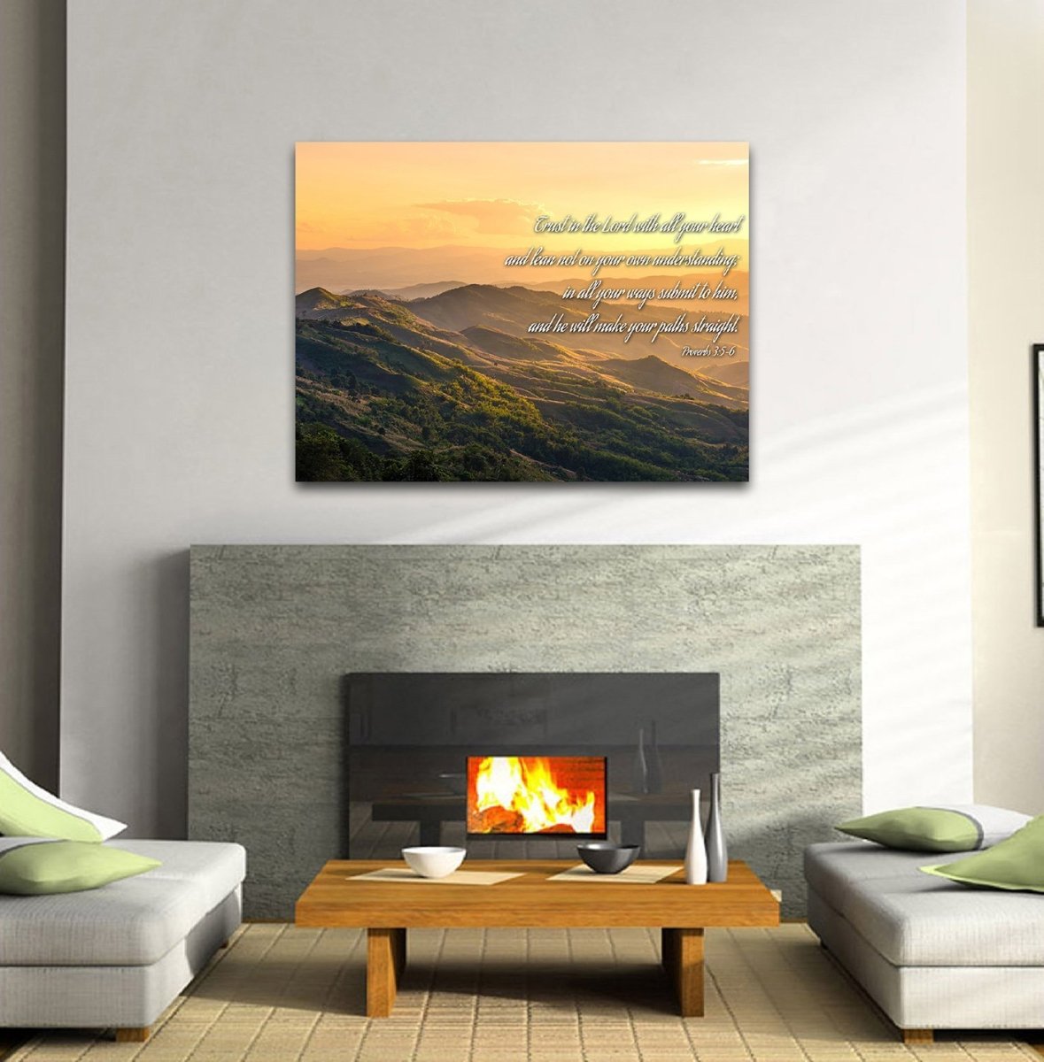 Proverbs 35-6 #19 'Trust In The Lord With All Your Heart' Bible Verse Canvas Wall Art - Christian Canvas Wall Art