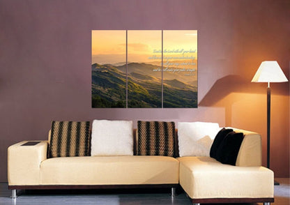 Proverbs 35-6 #19 'Trust In The Lord With All Your Heart' Bible Verse Canvas Wall Art - Christian Canvas Wall Art