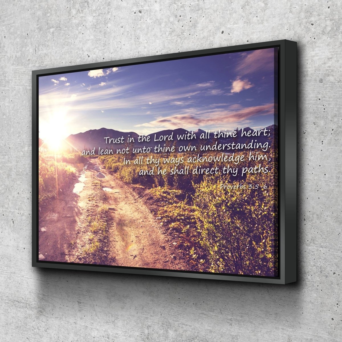Proverbs 35-6 #20 'Trust In The Lord With All Thine Heart' Christian Scripture Wall Art Canvas - Christian Canvas Wall Art