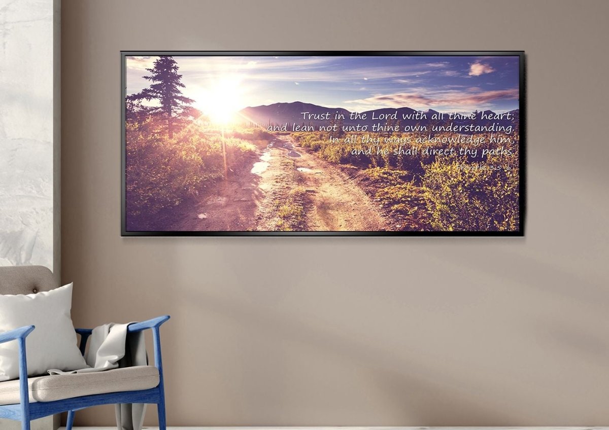 Proverbs 35-6 #20 'Trust In The Lord With All Thine Heart' Christian Scripture Wall Art Canvas - Christian Canvas Wall Art