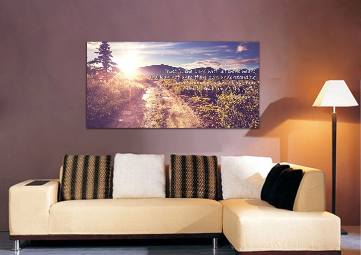 Proverbs 35-6 #20 'Trust In The Lord With All Thine Heart' Christian Scripture Wall Art Canvas - Christian Canvas Wall Art