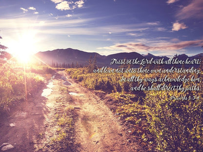 Proverbs 35-6 #20 'Trust In The Lord With All Thine Heart' Christian Scripture Wall Art Canvas - Christian Canvas Wall Art