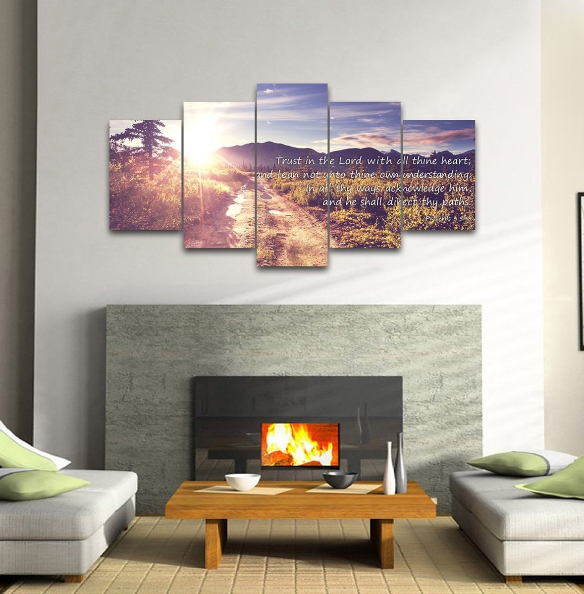 Proverbs 35-6 #20 'Trust In The Lord With All Thine Heart' Christian Scripture Wall Art Canvas - Christian Canvas Wall Art