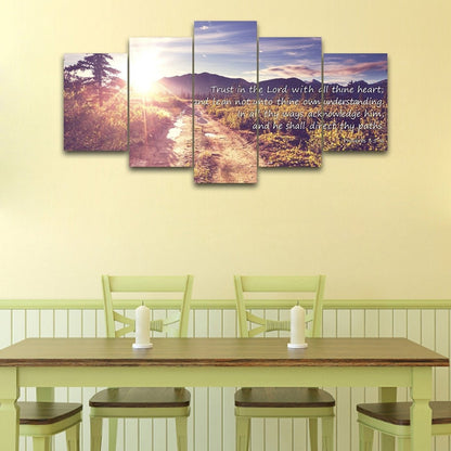 Proverbs 35-6 #20 'Trust In The Lord With All Thine Heart' Christian Scripture Wall Art Canvas - Christian Canvas Wall Art