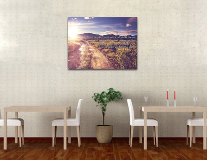 Proverbs 35-6 #20 'Trust In The Lord With All Thine Heart' Christian Scripture Wall Art Canvas - Christian Canvas Wall Art