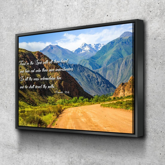 Proverbs 35-6 #21 'Trust In The Lord With All Thine Heart' Christian Scripture Wall Art Canvas - Christian Canvas Wall Art