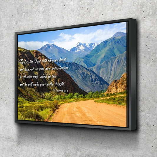 Proverbs 35-6 #21 'Trust In The Lord With All Your Heart' Bible Verse Canvas Wall Art - Christian Canvas Wall Art