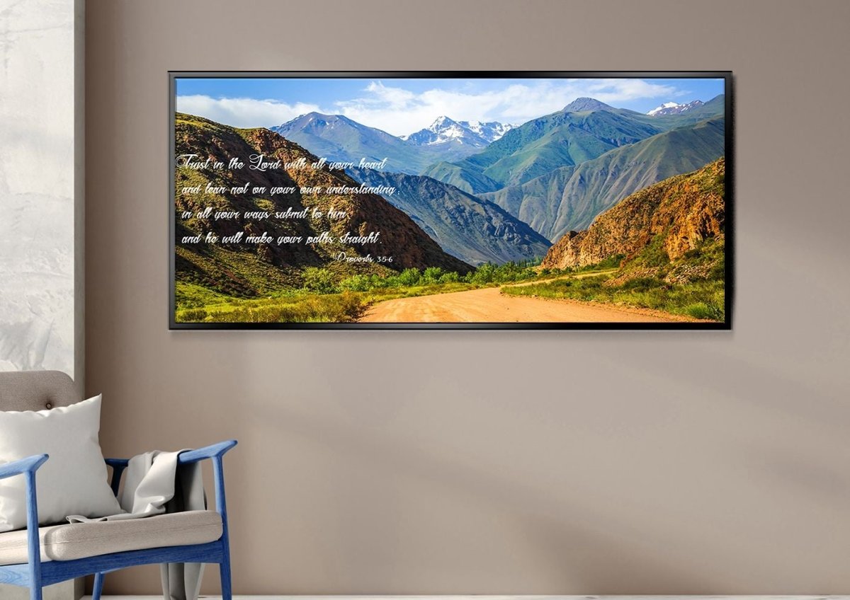 Proverbs 35-6 #21 'Trust In The Lord With All Your Heart' Bible Verse Canvas Wall Art - Christian Canvas Wall Art