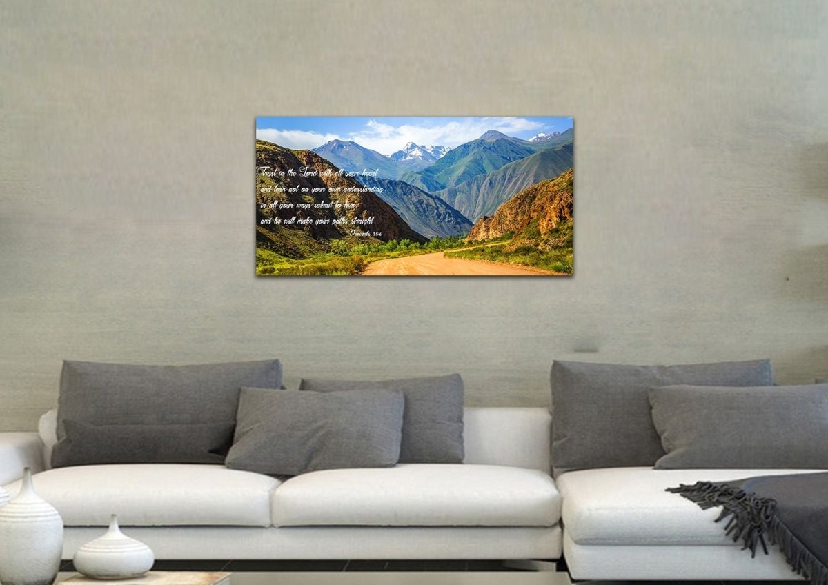Proverbs 35-6 #21 'Trust In The Lord With All Your Heart' Bible Verse Canvas Wall Art - Christian Canvas Wall Art