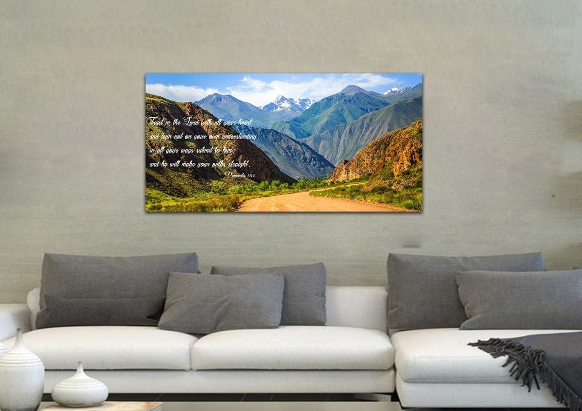 Proverbs 35-6 #21 'Trust In The Lord With All Your Heart' Bible Verse Canvas Wall Art - Christian Canvas Wall Art