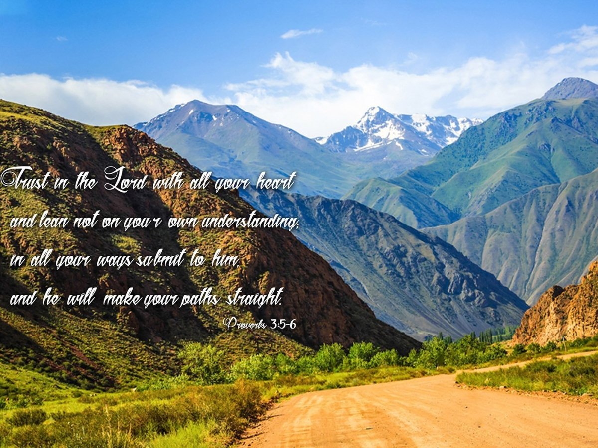 Proverbs 35-6 #21 'Trust In The Lord With All Your Heart' Bible Verse Canvas Wall Art - Christian Canvas Wall Art