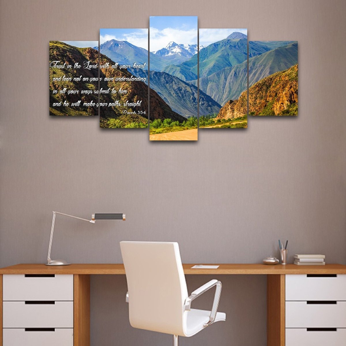 Proverbs 35-6 #21 'Trust In The Lord With All Your Heart' Bible Verse Canvas Wall Art - Christian Canvas Wall Art