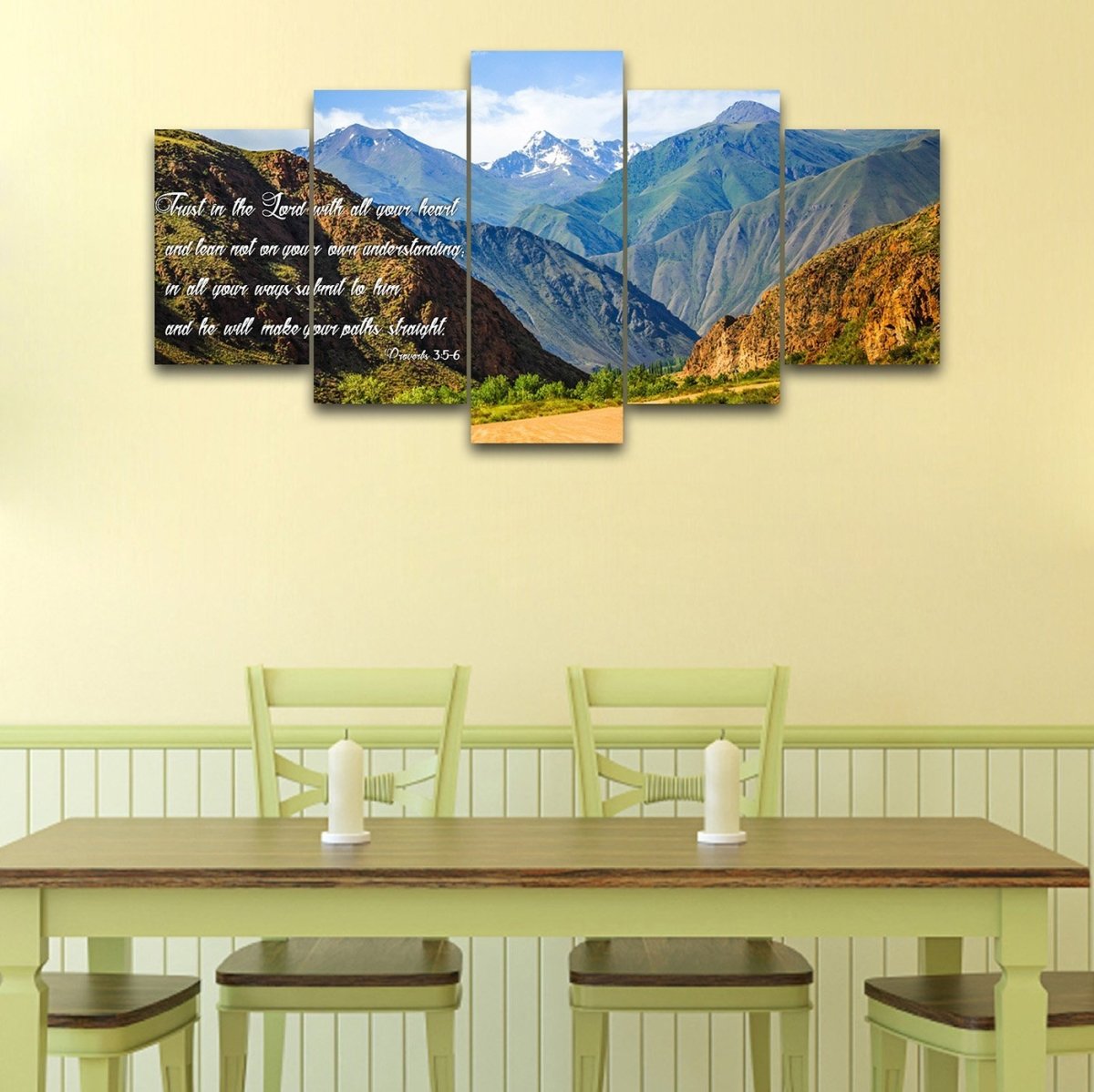 Proverbs 35-6 #21 'Trust In The Lord With All Your Heart' Bible Verse Canvas Wall Art - Christian Canvas Wall Art