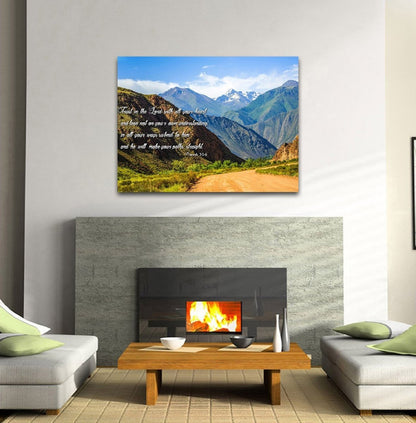 Proverbs 35-6 #21 'Trust In The Lord With All Your Heart' Bible Verse Canvas Wall Art - Christian Canvas Wall Art