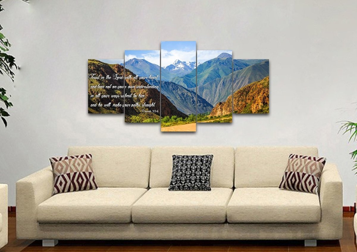 Proverbs 35-6 #21 'Trust In The Lord With All Your Heart' Bible Verse Canvas Wall Art - Christian Canvas Wall Art