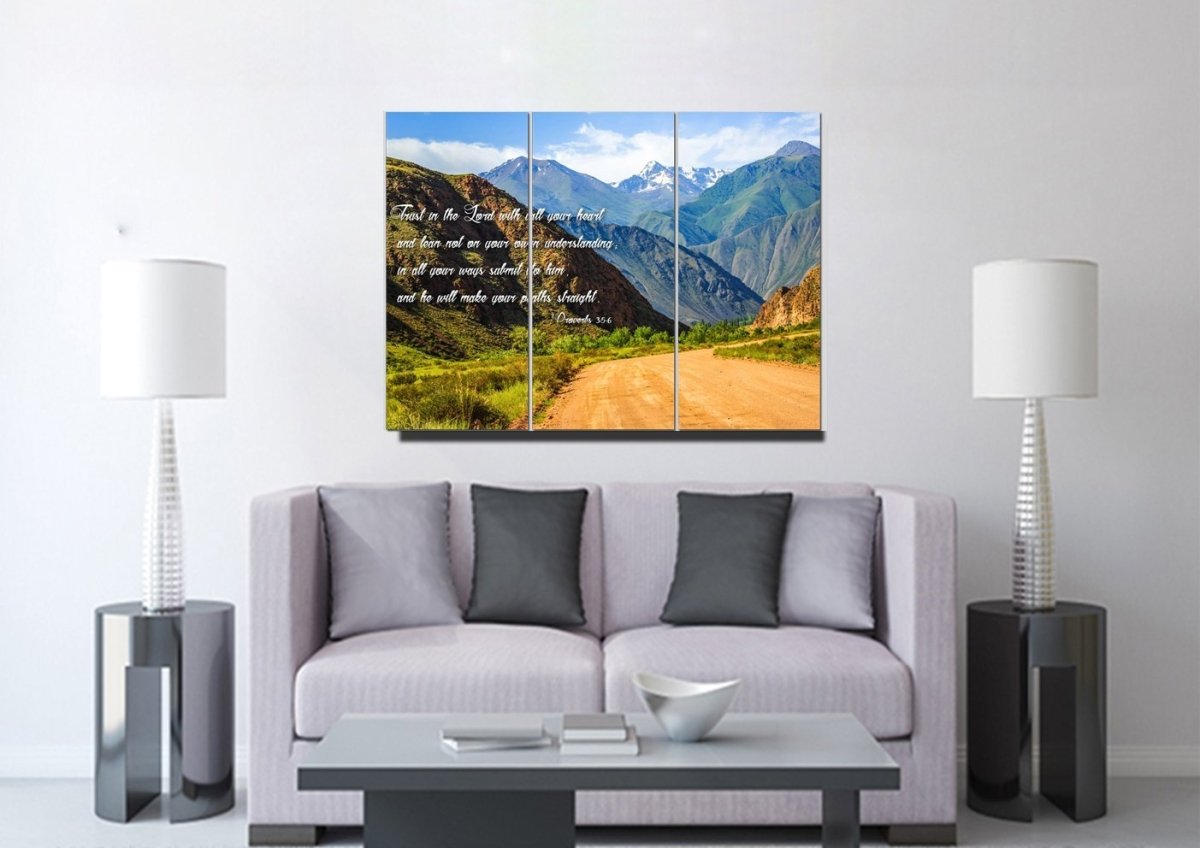 Proverbs 35-6 #21 'Trust In The Lord With All Your Heart' Bible Verse Canvas Wall Art - Christian Canvas Wall Art