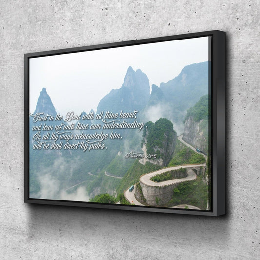 Proverbs 35-6 #26 'Trust In The Lord With All Thine Heart' Christian Scripture Wall Art Canvas - Christian Canvas Wall Art