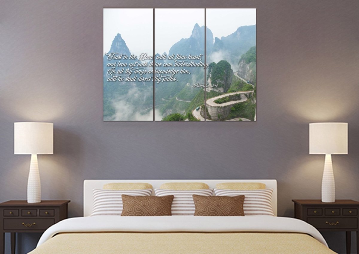Proverbs 35-6 #26 'Trust In The Lord With All Thine Heart' Christian Scripture Wall Art Canvas - Christian Canvas Wall Art