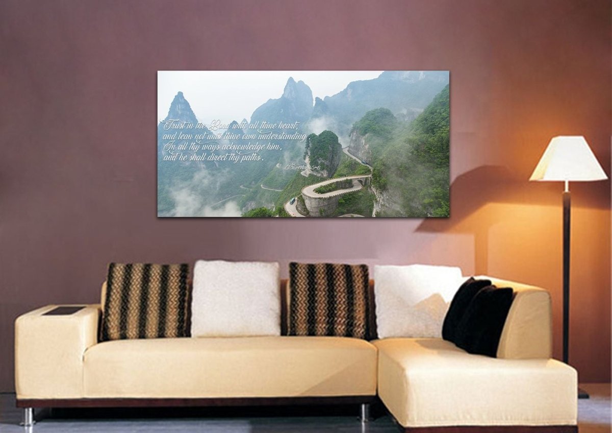 Proverbs 35-6 #26 'Trust In The Lord With All Thine Heart' Christian Scripture Wall Art Canvas - Christian Canvas Wall Art