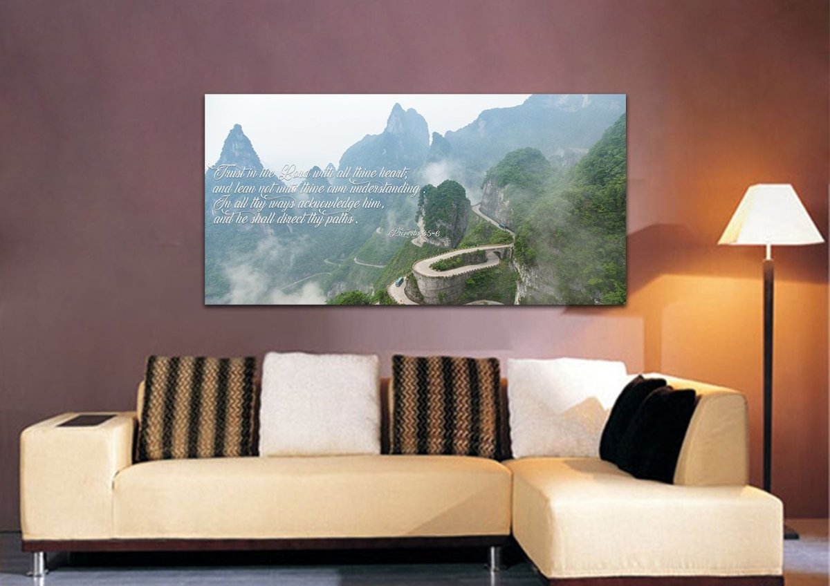 Proverbs 35-6 #26 'Trust In The Lord With All Thine Heart' Christian Scripture Wall Art Canvas - Christian Canvas Wall Art