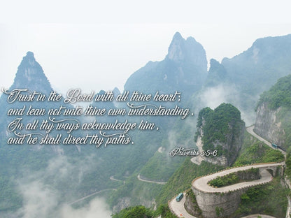 Proverbs 35-6 #26 'Trust In The Lord With All Thine Heart' Christian Scripture Wall Art Canvas - Christian Canvas Wall Art