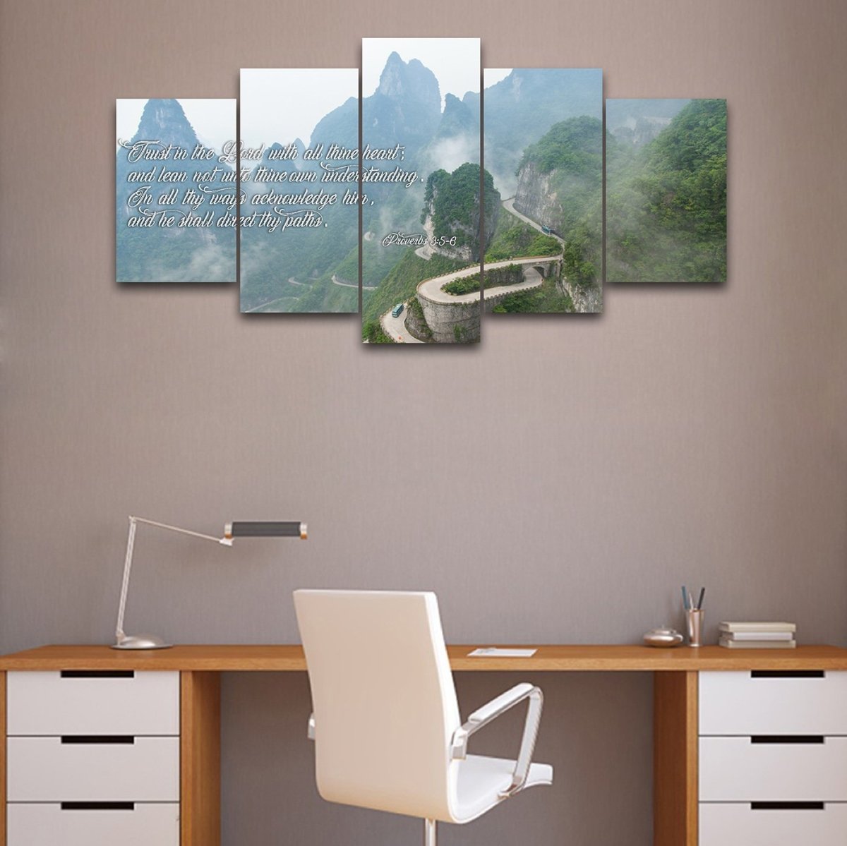 Proverbs 35-6 #26 'Trust In The Lord With All Thine Heart' Christian Scripture Wall Art Canvas - Christian Canvas Wall Art