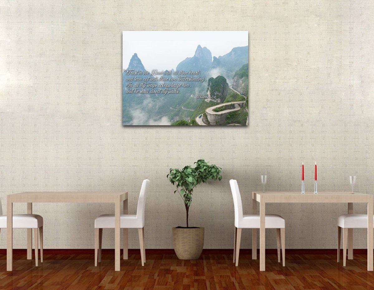 Proverbs 35-6 #26 'Trust In The Lord With All Thine Heart' Christian Scripture Wall Art Canvas - Christian Canvas Wall Art