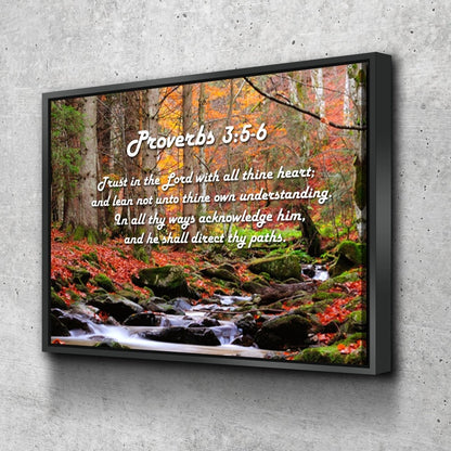 Proverbs 35-6 #27 'Trust In The Lord With All Thine Heart' Christian Scripture Wall Art Canvas - Christian Canvas Wall Art