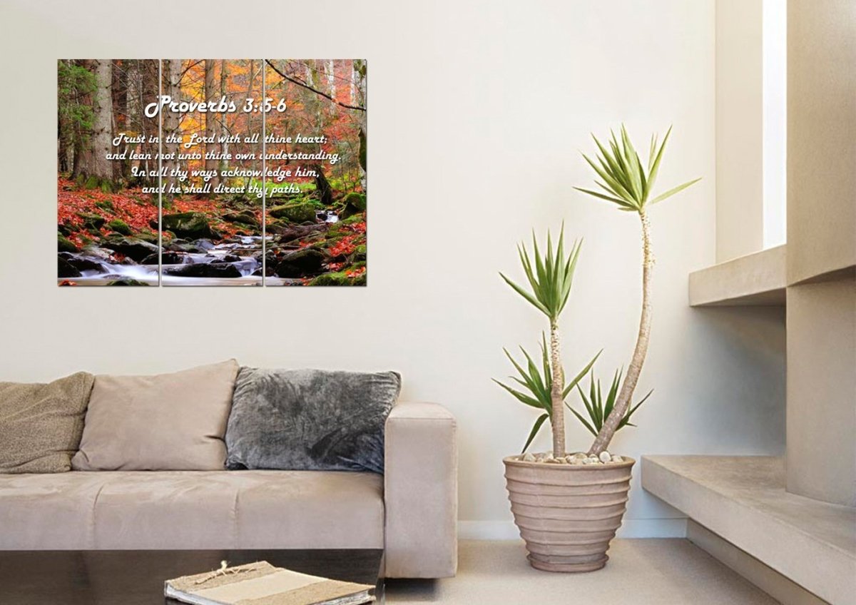 Proverbs 35-6 #27 'Trust In The Lord With All Thine Heart' Christian Scripture Wall Art Canvas - Christian Canvas Wall Art