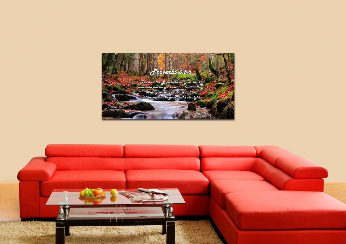 Proverbs 35-6 #27 'Trust In The Lord With All Thine Heart' Christian Scripture Wall Art Canvas - Christian Canvas Wall Art